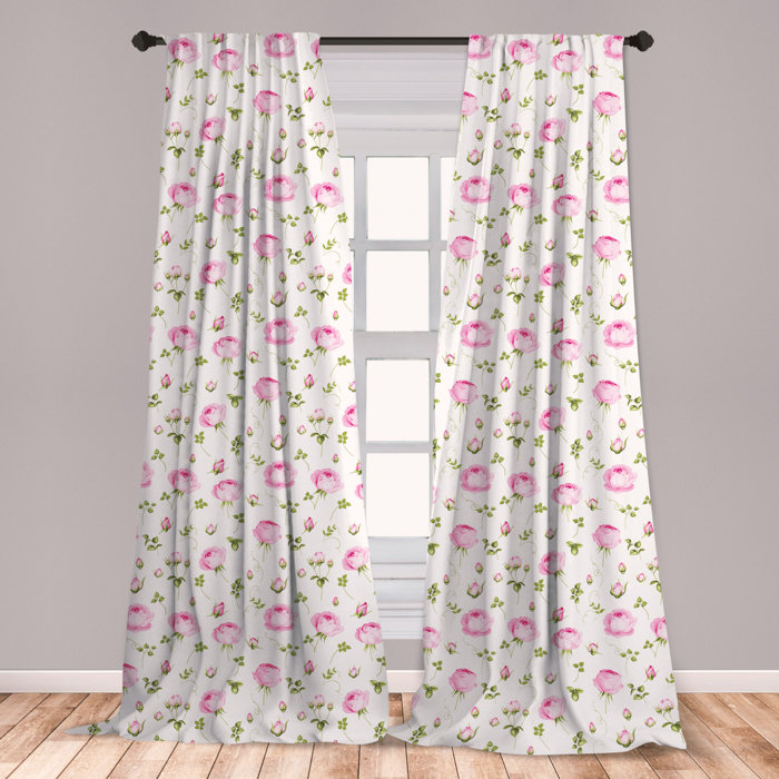 East Urban Home Floral Room Darkening Rod Pocket Curtain Panels Wayfair